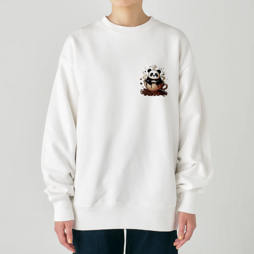 カフェイン中毒のカフェインパンダ Heavyweight Crew Neck Sweatshirt