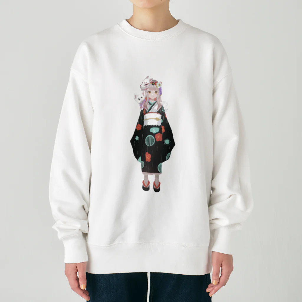 もかふしぎ🐰のもかち立ち絵 Heavyweight Crew Neck Sweatshirt