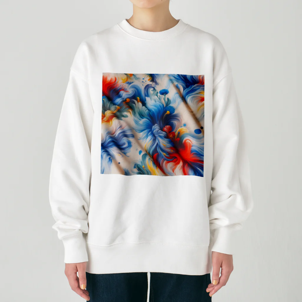 森のひよこさんshopの芸術スリスリくん Heavyweight Crew Neck Sweatshirt