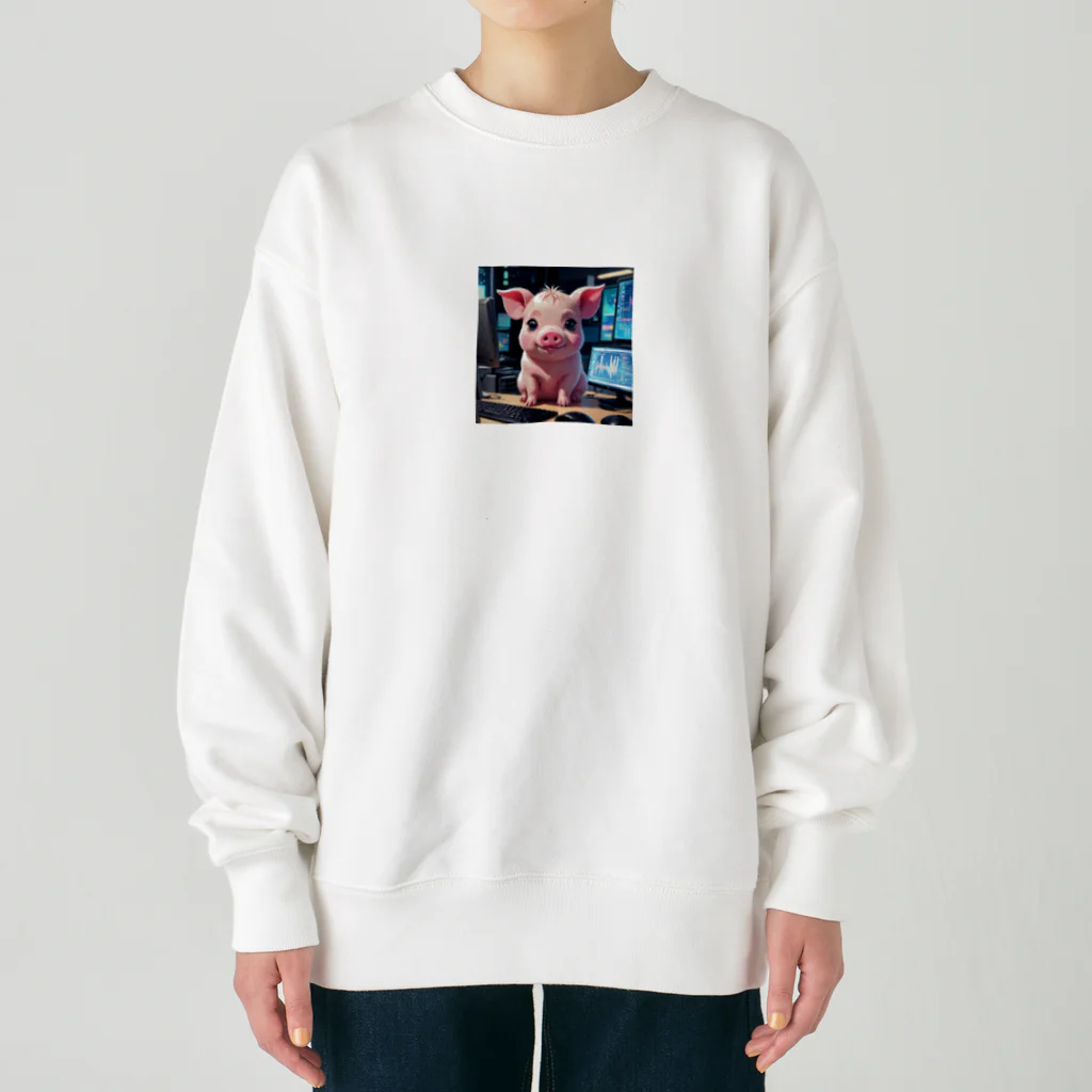 MTHのデータを分析するミニブタ Heavyweight Crew Neck Sweatshirt