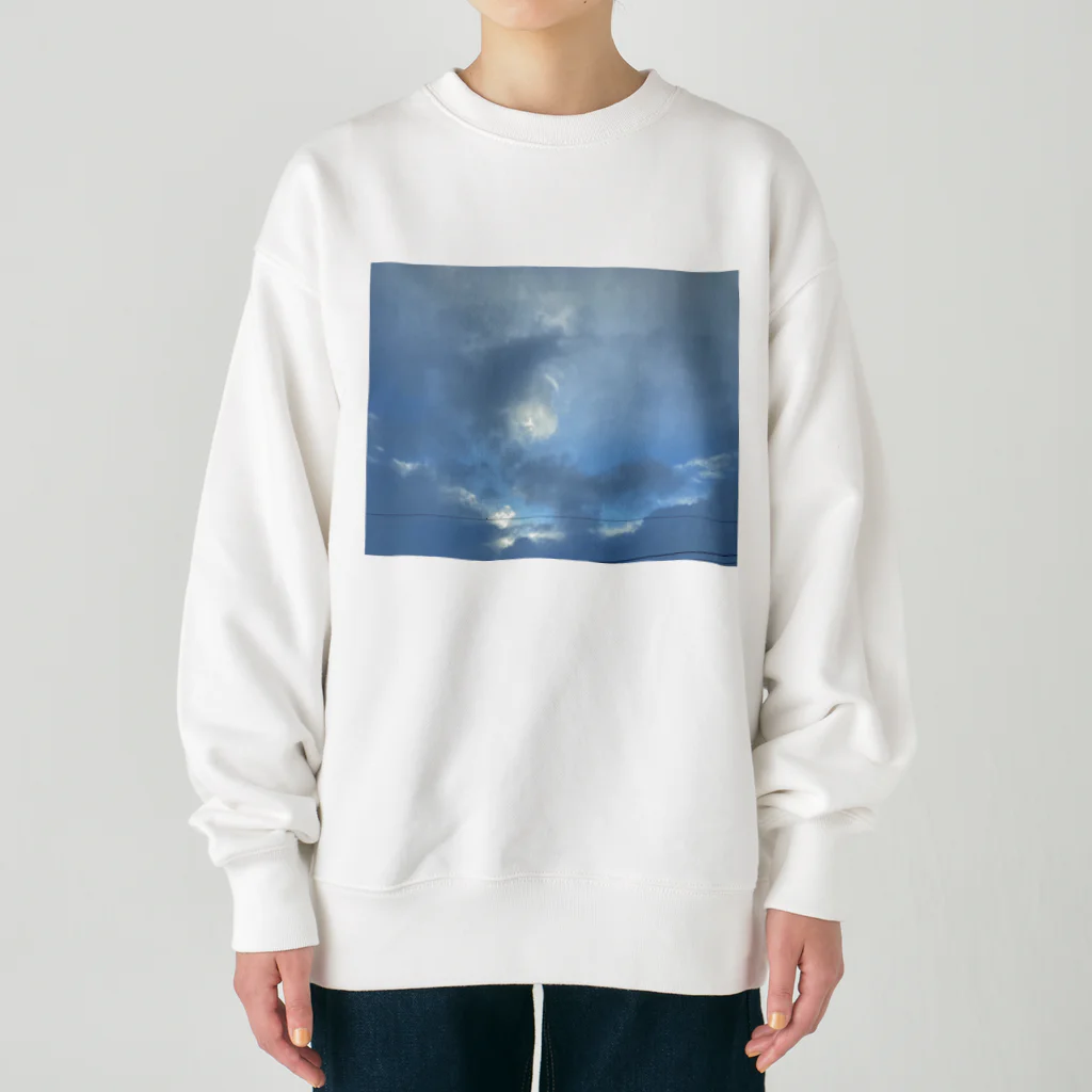 そらの朝日と雲 Heavyweight Crew Neck Sweatshirt