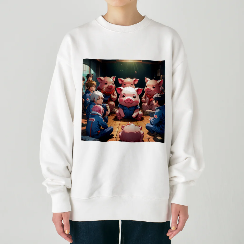 MTHのちーむのこんふりくとをするみにぶた仲介 Heavyweight Crew Neck Sweatshirt