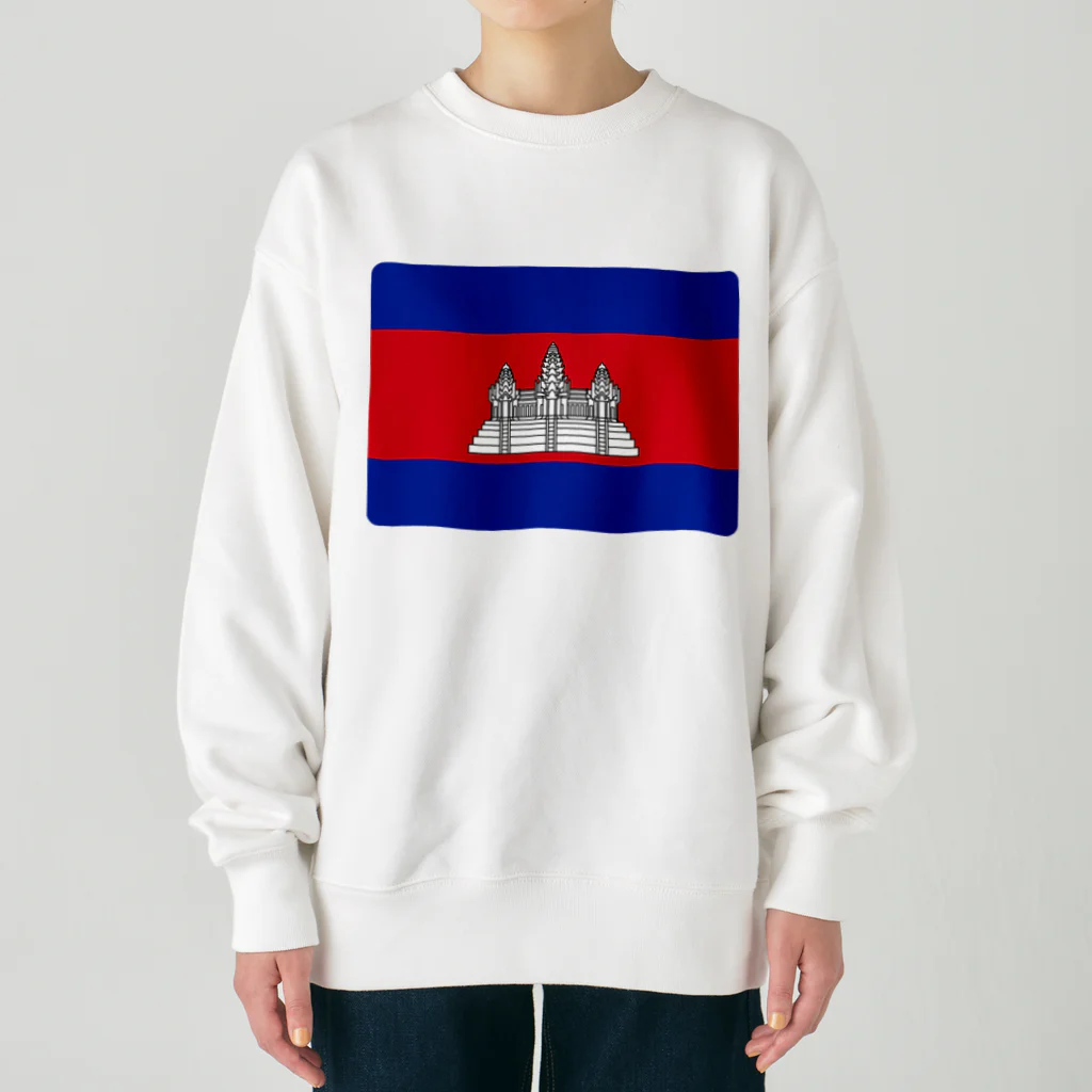 お絵かき屋さんのカンボジアの国旗 Heavyweight Crew Neck Sweatshirt