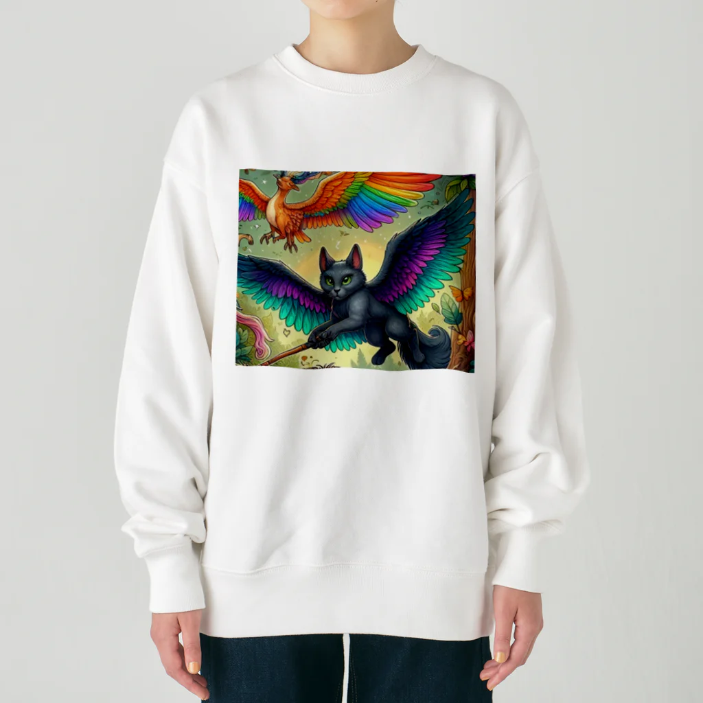 momonekokoの黒猫の魔法使い Heavyweight Crew Neck Sweatshirt