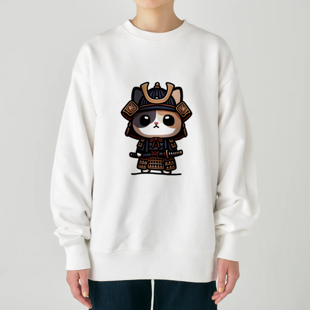 にゃんラボの武士にゃんこ２ Heavyweight Crew Neck Sweatshirt