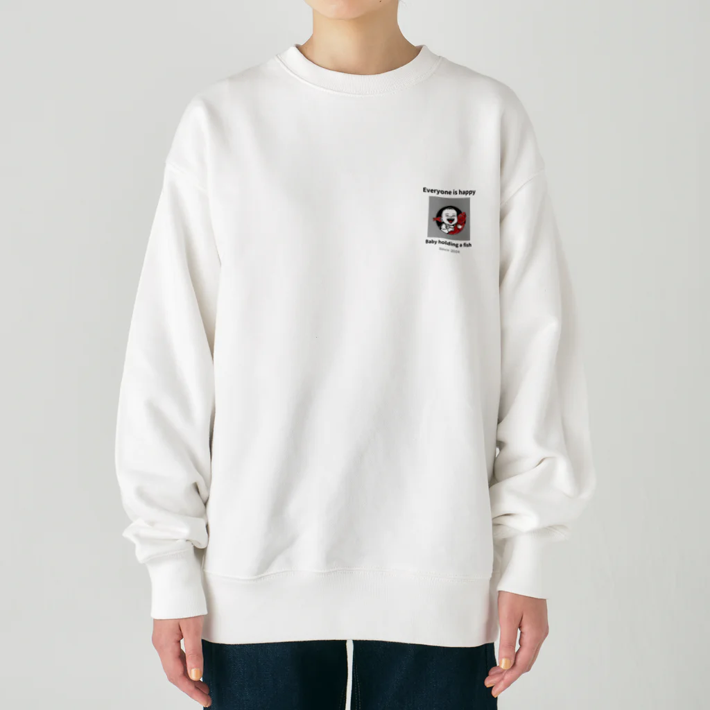 baby holding のEveryone is happy Heavyweight Crew Neck Sweatshirt