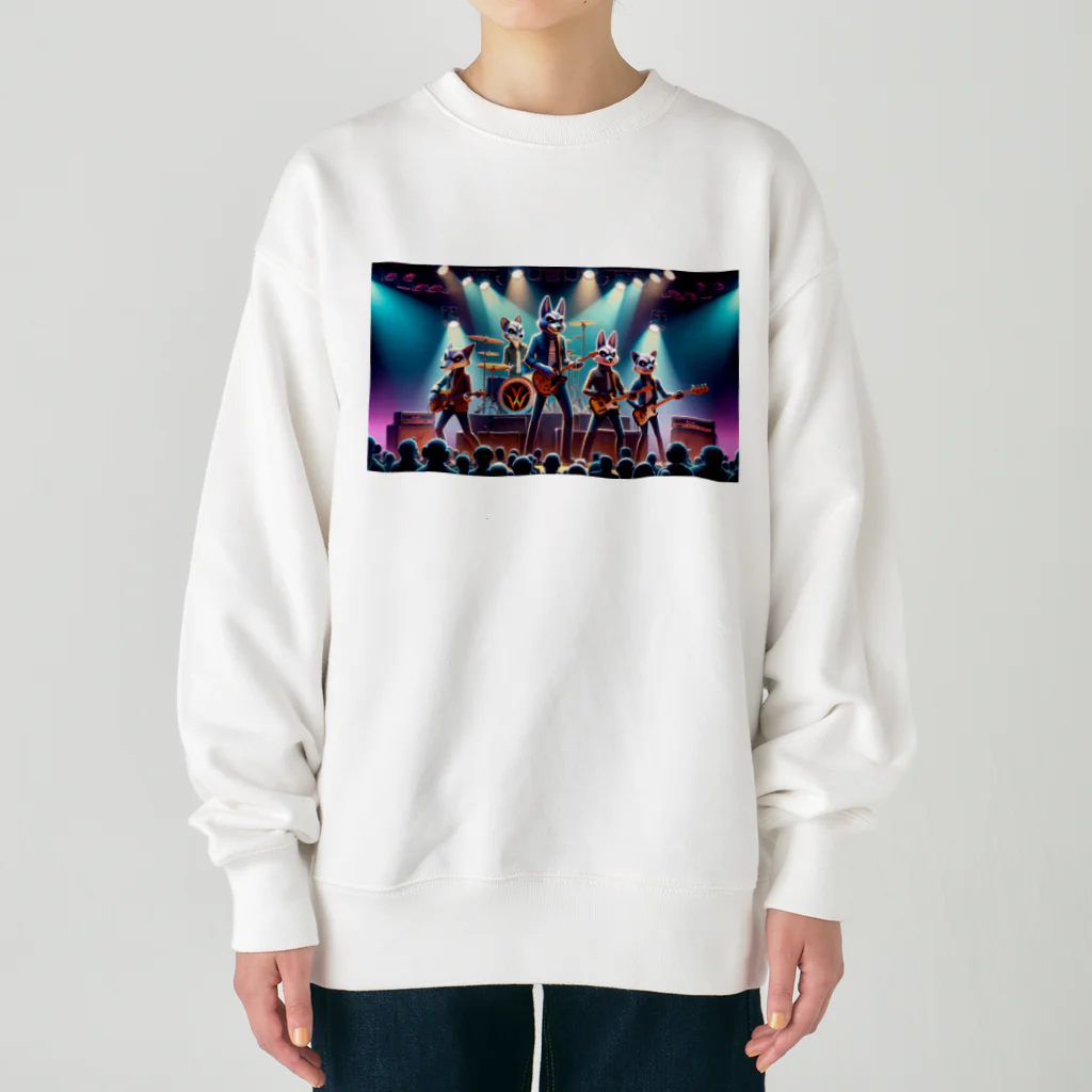 ANIMAL HEROES -musical band-のワイルドロックフェスタ - ダンシングアニマルズ Heavyweight Crew Neck Sweatshirt