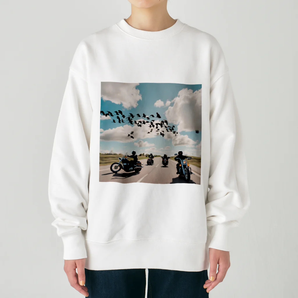 the blue seasonの風を切って、空と地を繋ぐ Heavyweight Crew Neck Sweatshirt