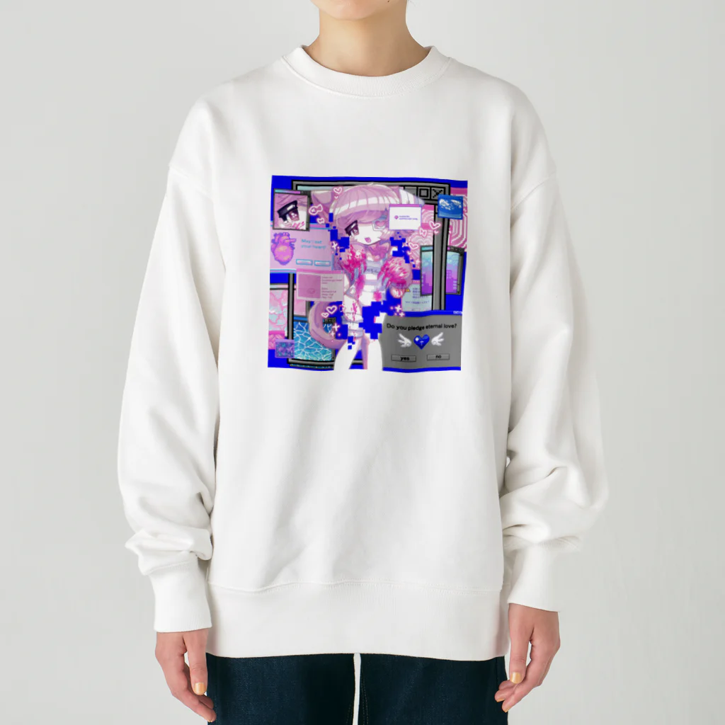 ムラサキゲジゲジのオンラインショップのマカロン ぐちゃぐちゃサイバー Heavyweight Crew Neck Sweatshirt