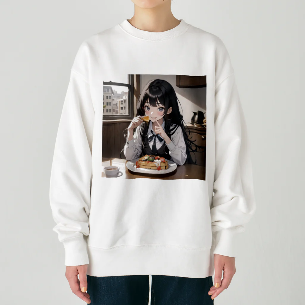 sgt-chikaraの朝食中の女子高生2 Heavyweight Crew Neck Sweatshirt