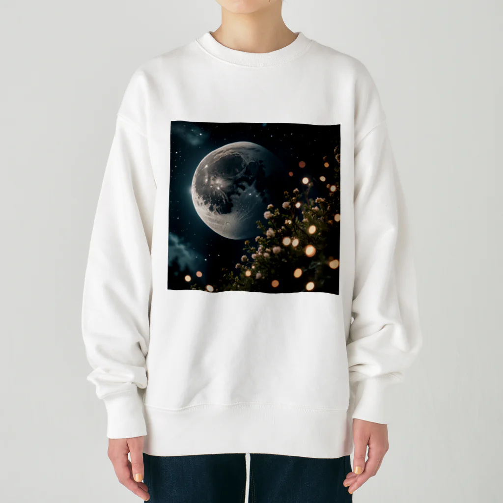 YUDAのAIアトリエの月と幻想 Heavyweight Crew Neck Sweatshirt