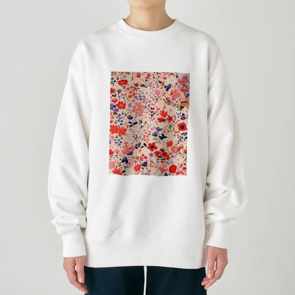 AQUAMETAVERSEの花柄のプリント　なでしこ1478 Heavyweight Crew Neck Sweatshirt