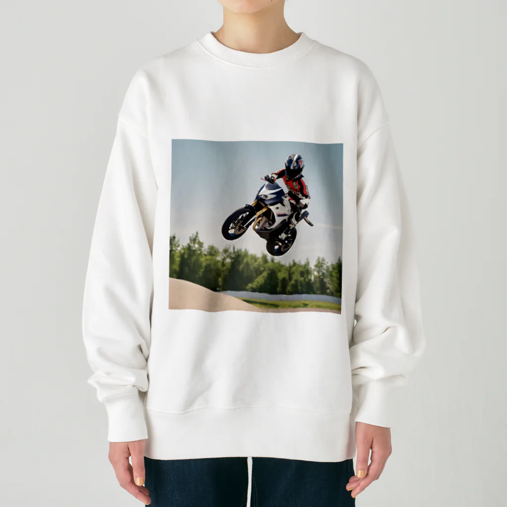 the blue seasonの空中舞踏 - モータースポーツのアドレナリン Heavyweight Crew Neck Sweatshirt