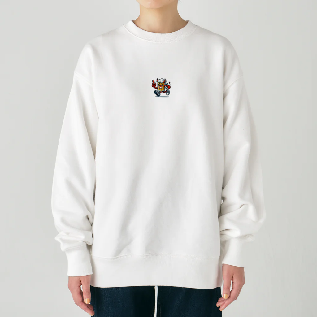 happy-bambooのランニングビールくん Heavyweight Crew Neck Sweatshirt