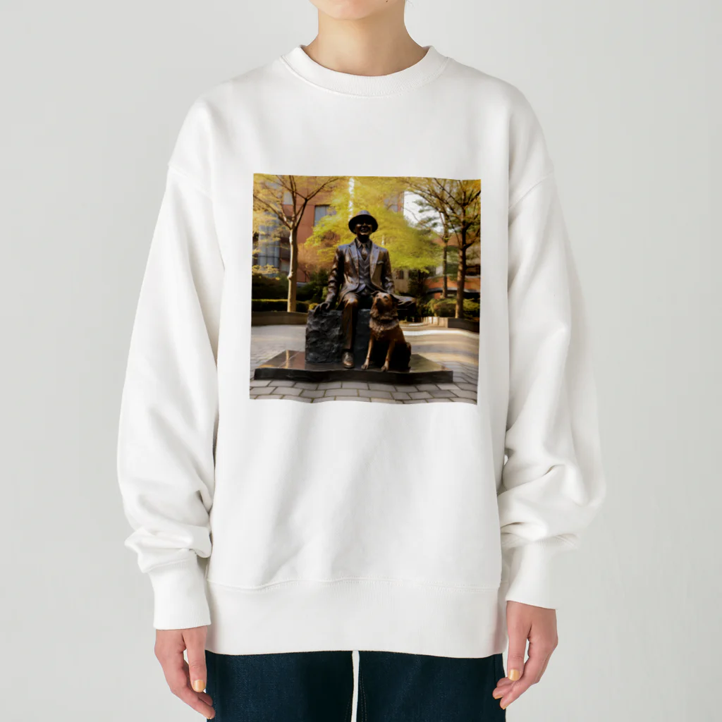 AQUAMETAVERSEの人と犬の銅像　なでしこ1478 Heavyweight Crew Neck Sweatshirt