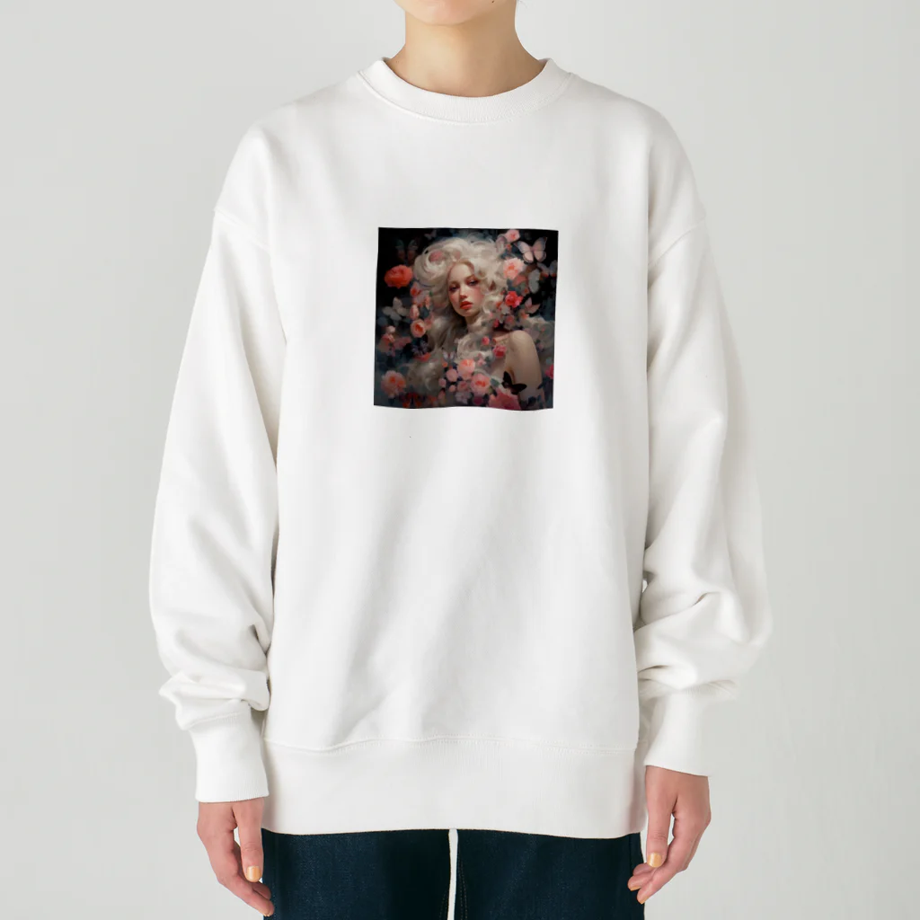 AQUAMETAVERSEの花と美女　なでしこ1478 Heavyweight Crew Neck Sweatshirt