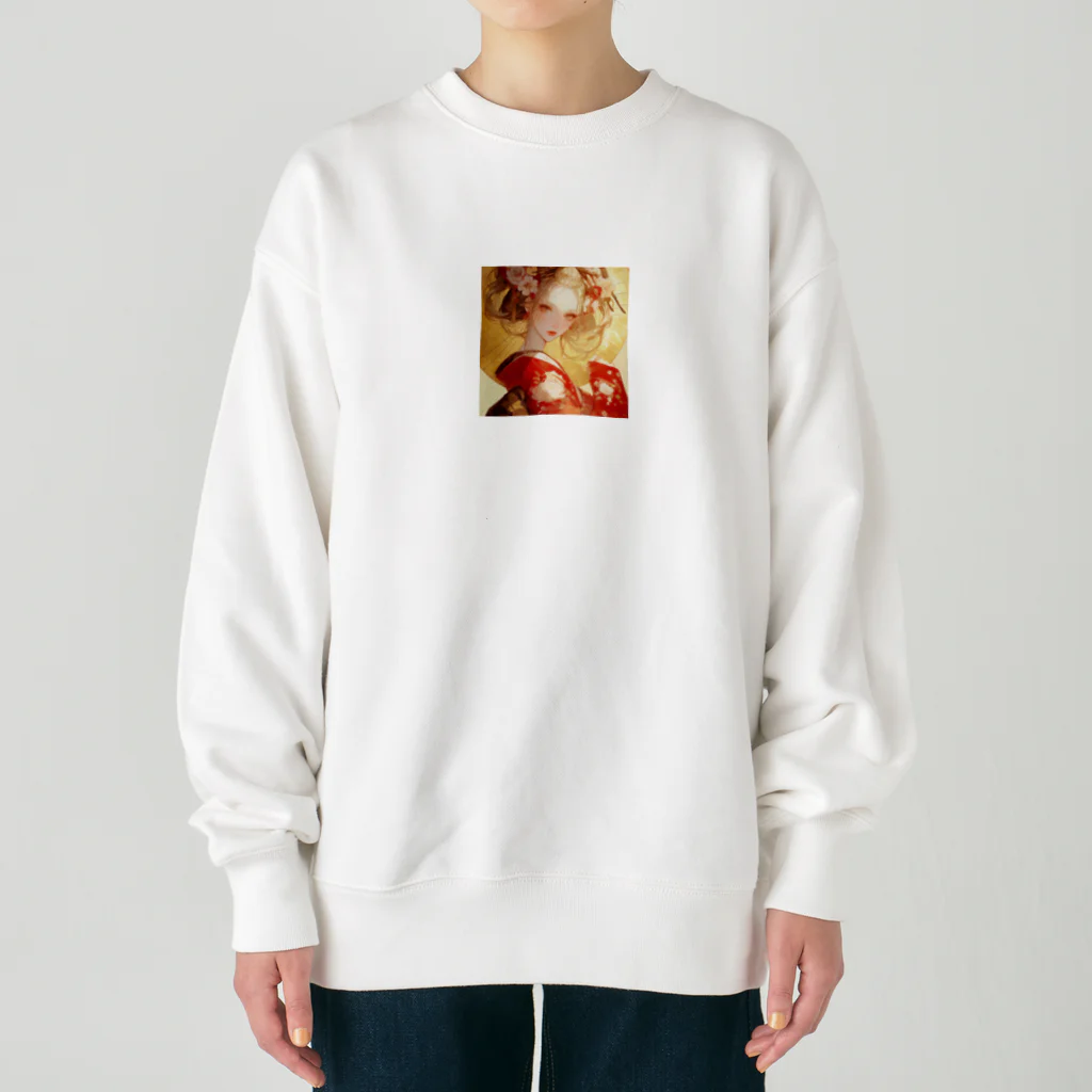 AQUAMETAVERSEの金の光に輝く赤い姫 Marsa 106 Heavyweight Crew Neck Sweatshirt