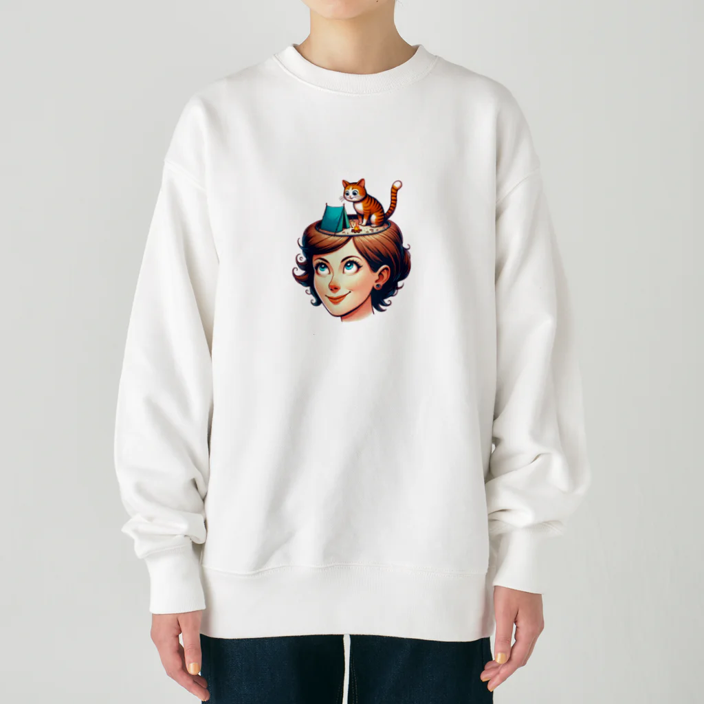 EseCAMPのキャンプ猫シリーズ Heavyweight Crew Neck Sweatshirt