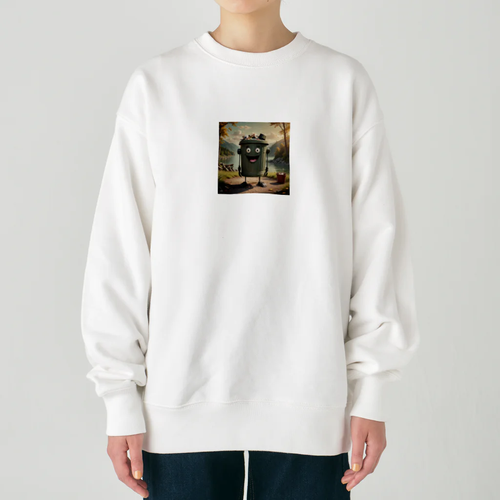 AI妖怪大図鑑のゴミ箱妖怪　ダボさん Heavyweight Crew Neck Sweatshirt