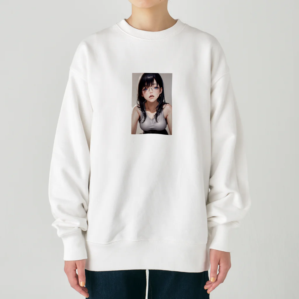 美少女学院の黒髪美少女　美鈴ちゃん２ Heavyweight Crew Neck Sweatshirt