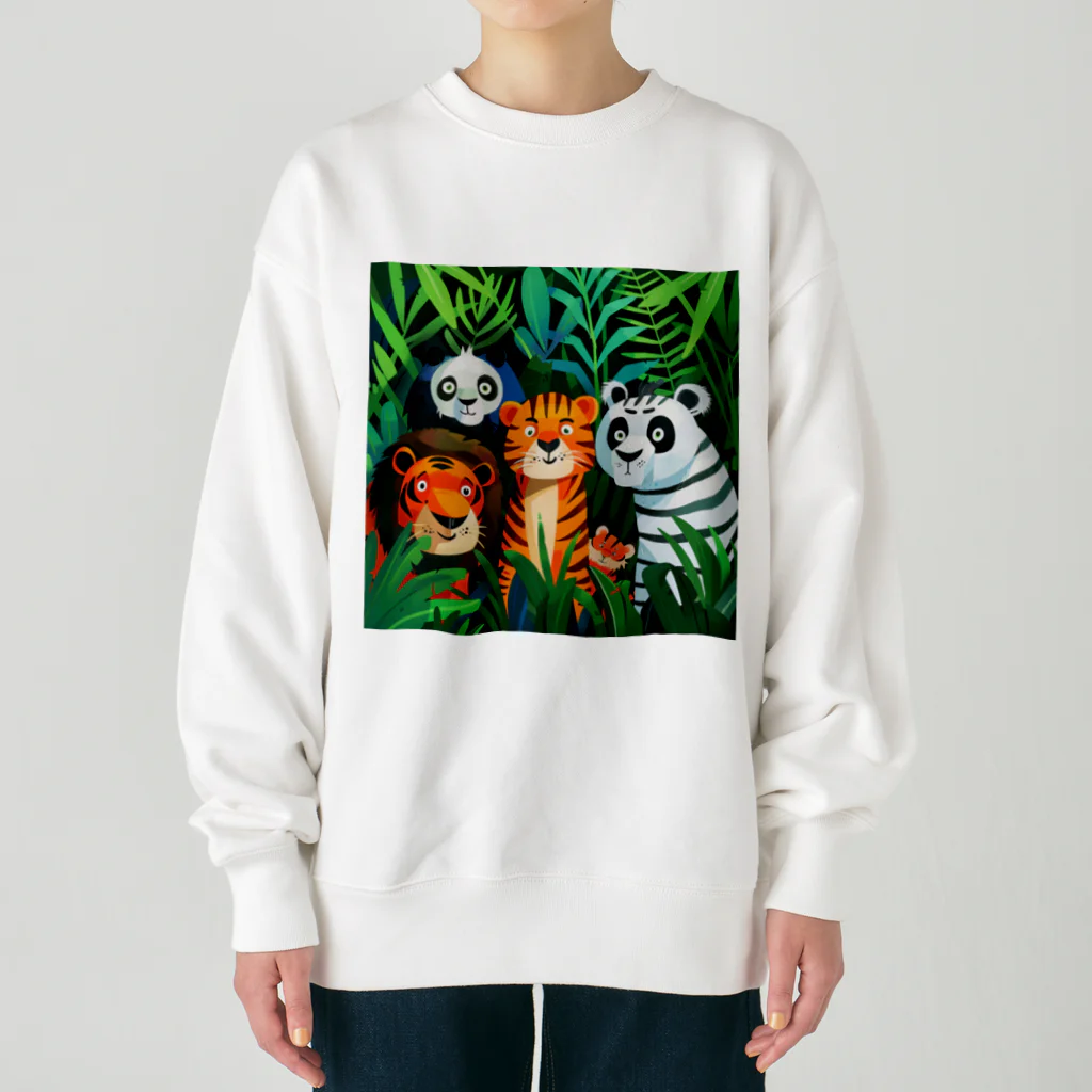 AQUAMETAVERSEの草村に潜む熊とらS Heavyweight Crew Neck Sweatshirt