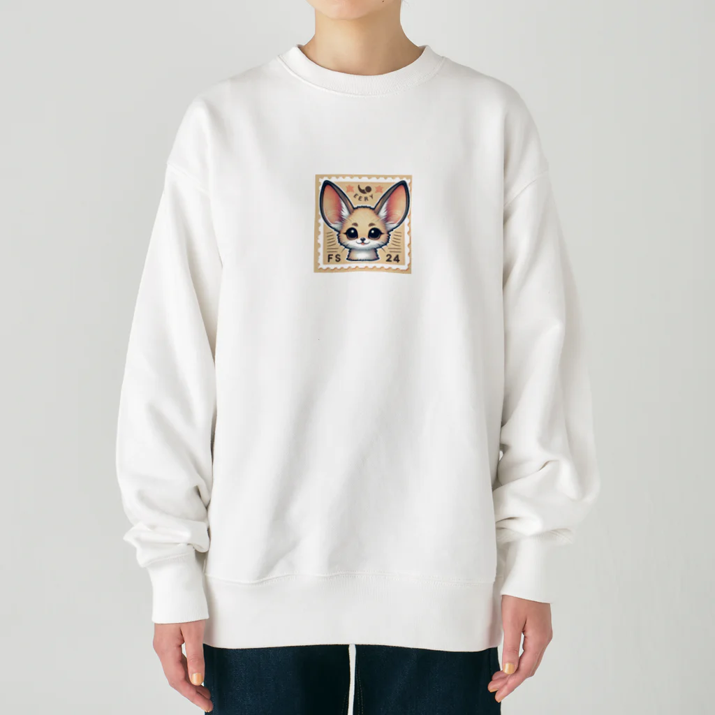 ゆうちゃんNFTいいねの耳長が可愛いフェネックちゃん32 Heavyweight Crew Neck Sweatshirt