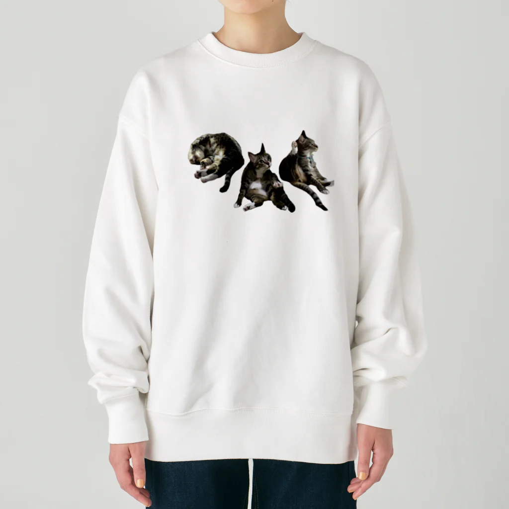 sisyの家ねこ悩殺3ポーズ Heavyweight Crew Neck Sweatshirt