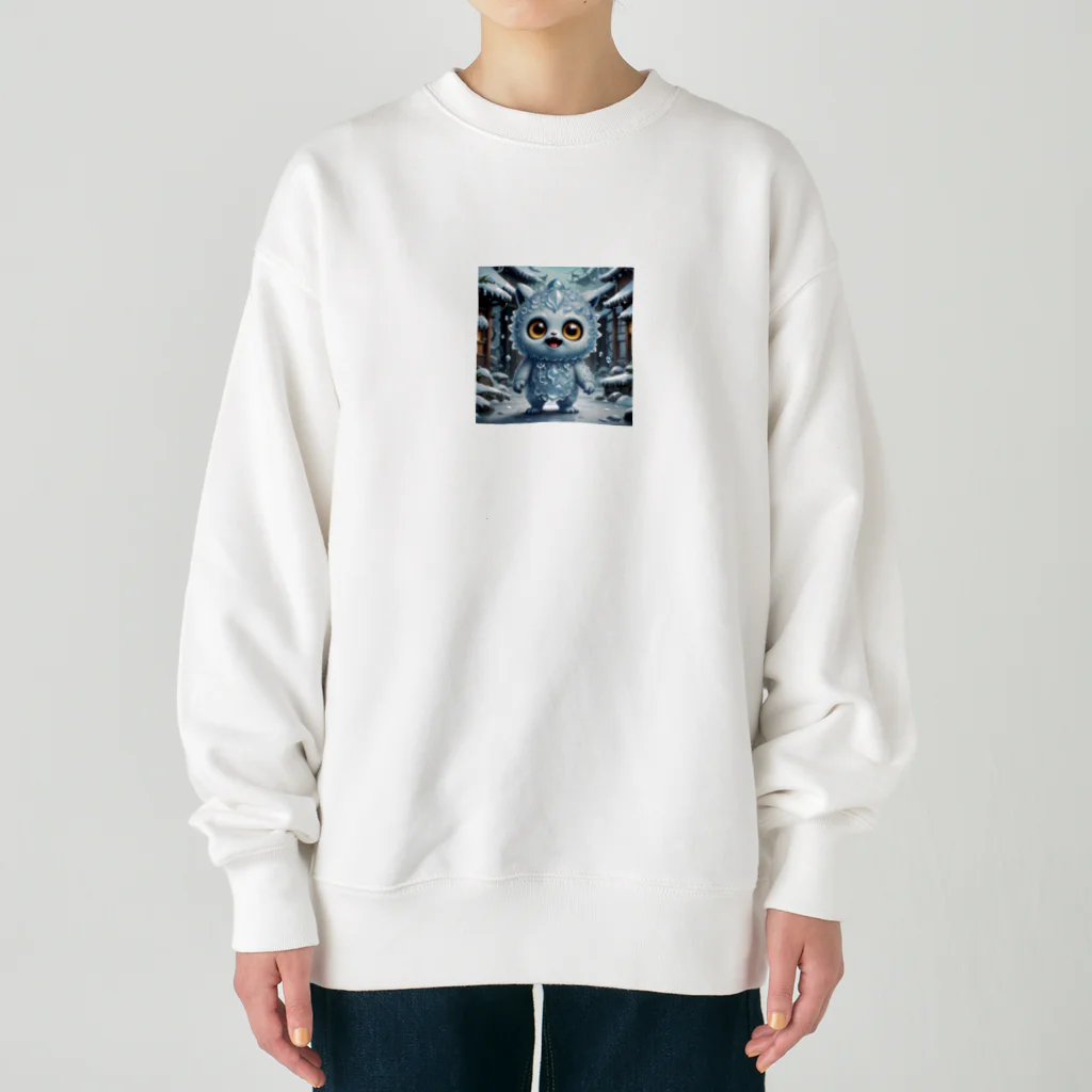 AI妖怪大図鑑の霜妖怪　ヒエペー太 Heavyweight Crew Neck Sweatshirt