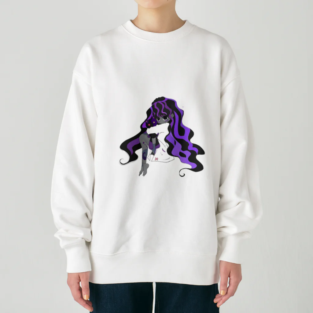 キノコ猫のお店の女の子 Heavyweight Crew Neck Sweatshirt