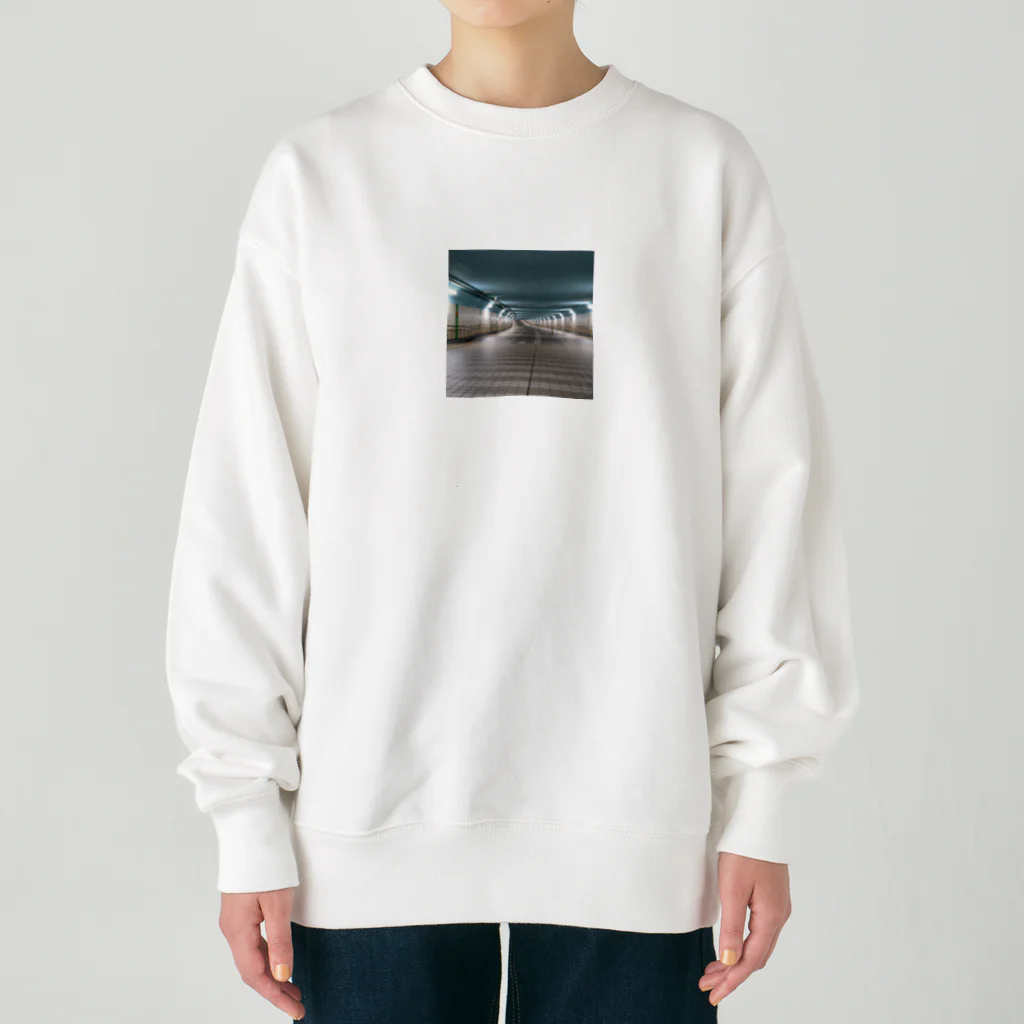 飯塚 iizukaのテクノフューチャー青 Heavyweight Crew Neck Sweatshirt