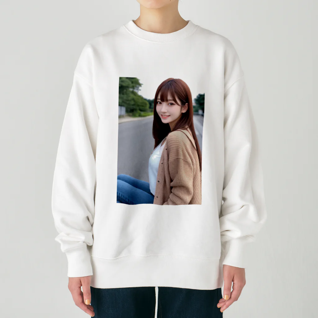 AI美女大好きクラブのAI美女とデート2 Heavyweight Crew Neck Sweatshirt