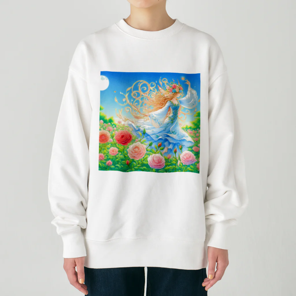 huwari-hanaakariのバラ Heavyweight Crew Neck Sweatshirt