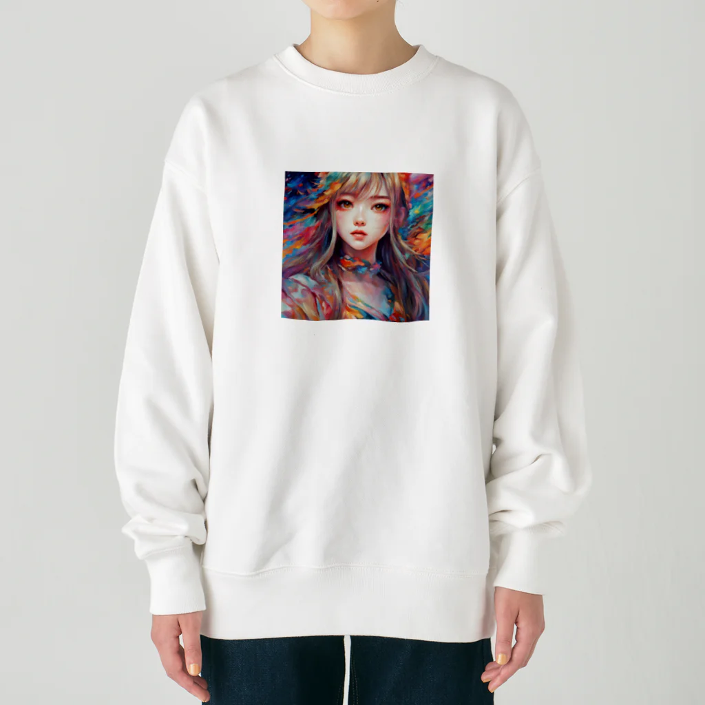 ヲシラリカの美少女　アート Heavyweight Crew Neck Sweatshirt