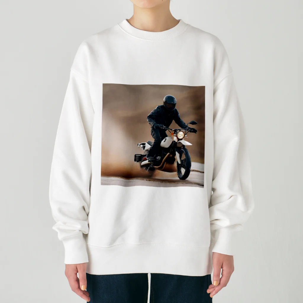 the blue seasonの要素を駆け抜ける轟音: ライダーの冒険 Heavyweight Crew Neck Sweatshirt