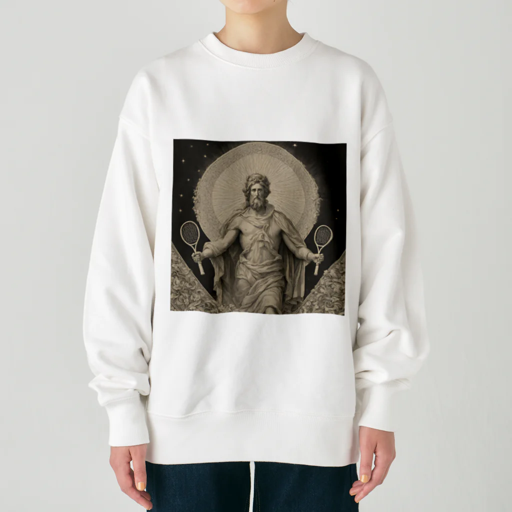 柴犬とテニスのGod of tennis Heavyweight Crew Neck Sweatshirt