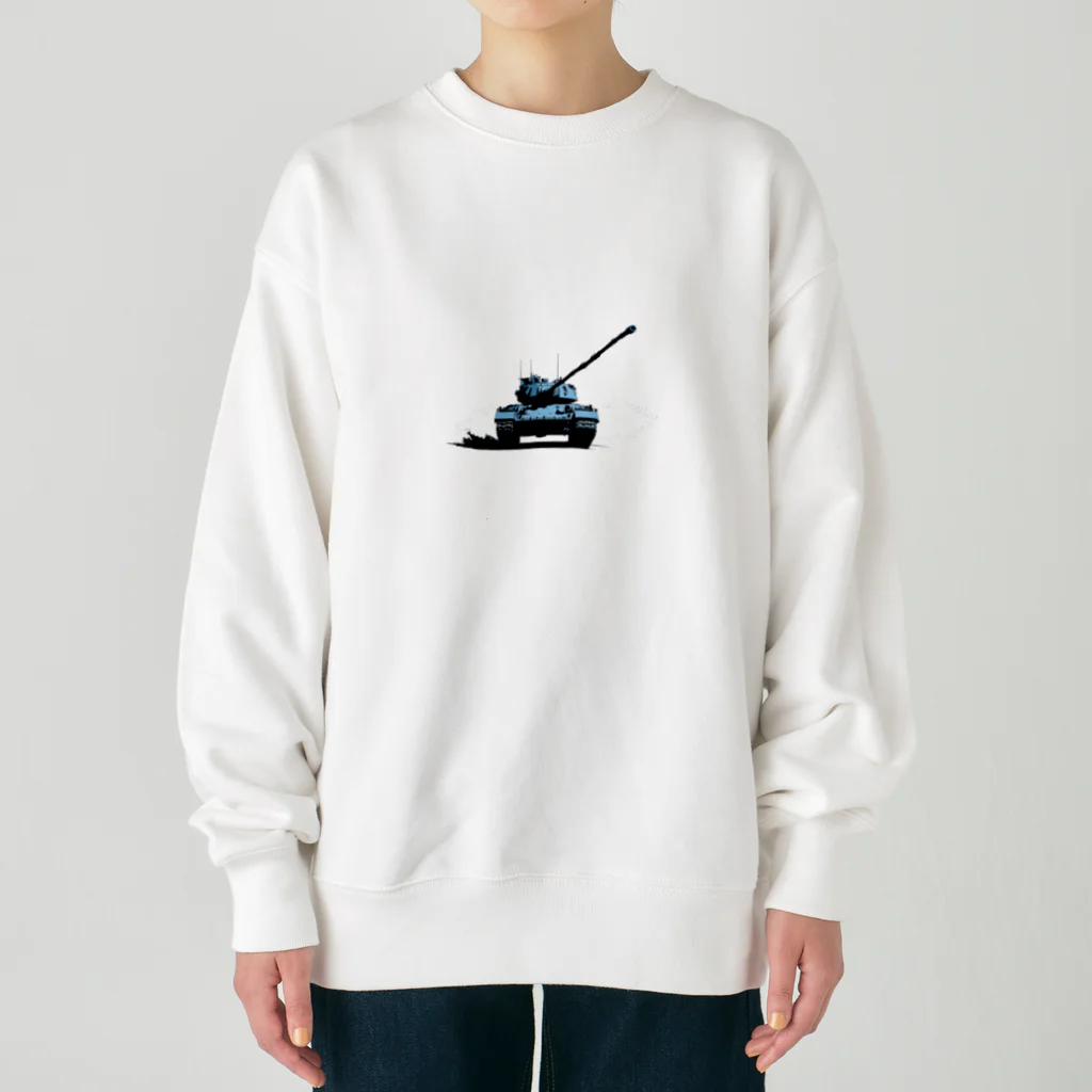 mochikun7の戦車イラスト02 Heavyweight Crew Neck Sweatshirt