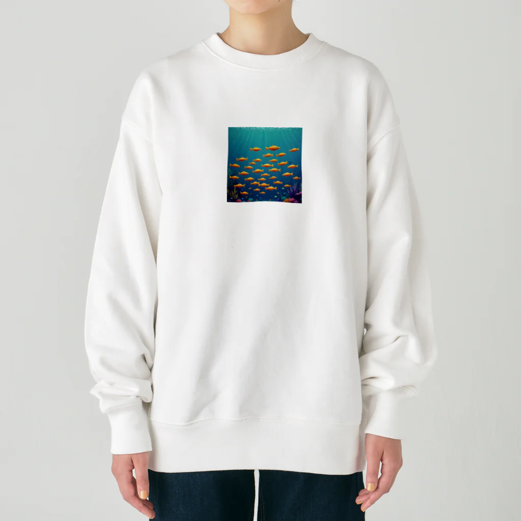 takekoputaの海中を泳ぐ魚のひれ Heavyweight Crew Neck Sweatshirt