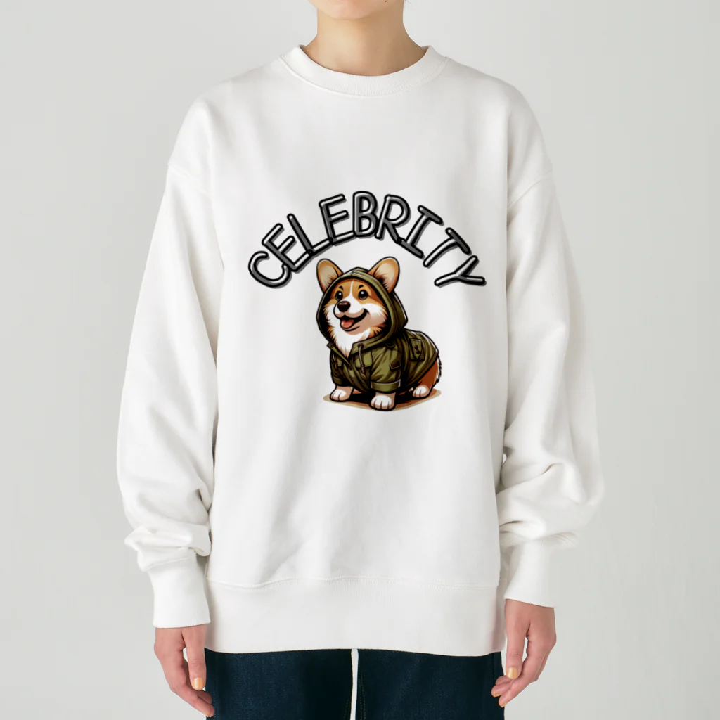 Celebrity Dogs〜セレブリティな犬たち〜のセレブリティ犬　〜コーギー〜 Heavyweight Crew Neck Sweatshirt