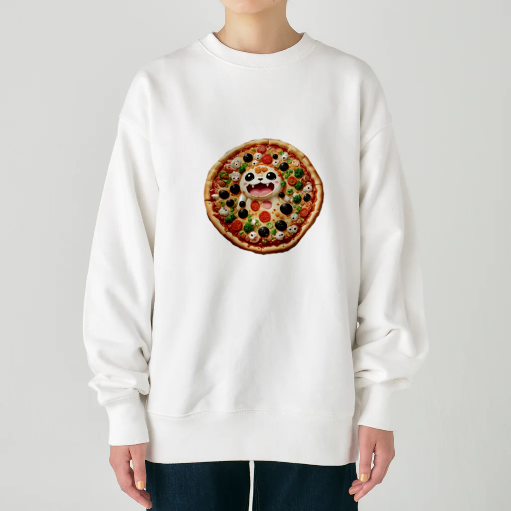 AI妖怪大図鑑のピザ妖怪　ラザピー Heavyweight Crew Neck Sweatshirt