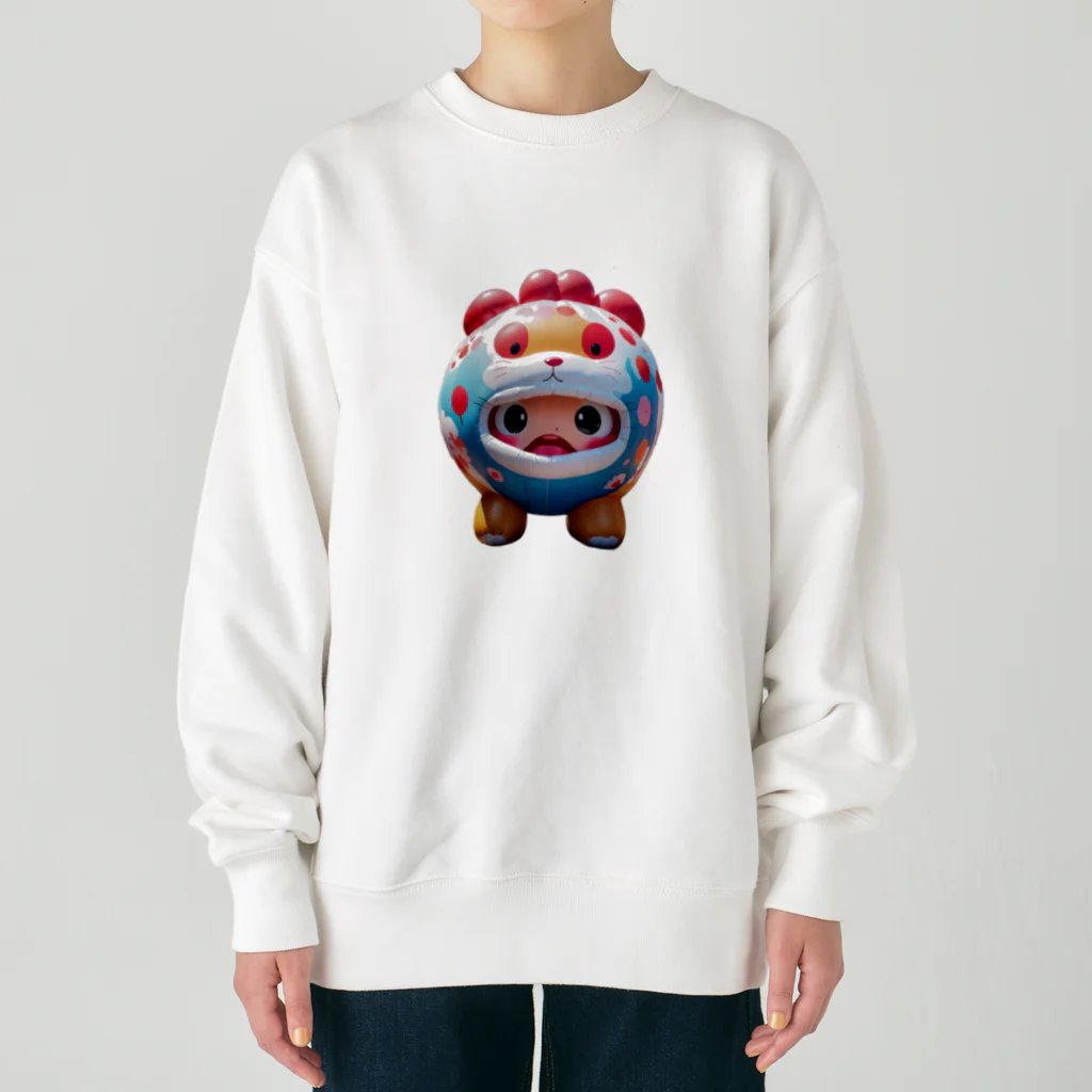 AI妖怪大図鑑のふわふわドーム妖怪　#とらぽん Heavyweight Crew Neck Sweatshirt