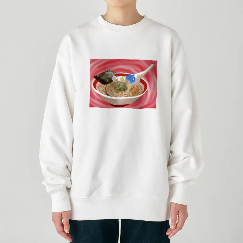 sayayanのラーメンどっぷりくん Heavyweight Crew Neck Sweatshirt