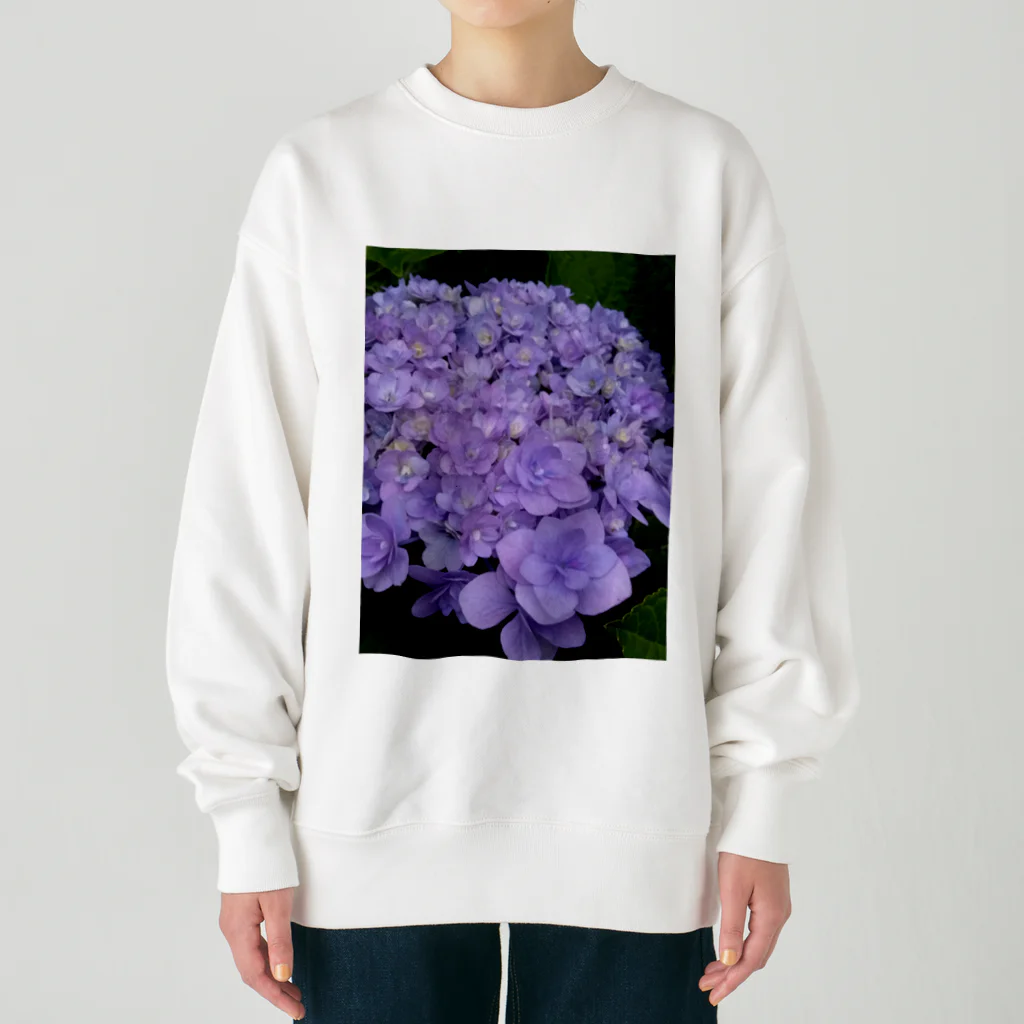 yurisacinの紫陽花（紫） Heavyweight Crew Neck Sweatshirt