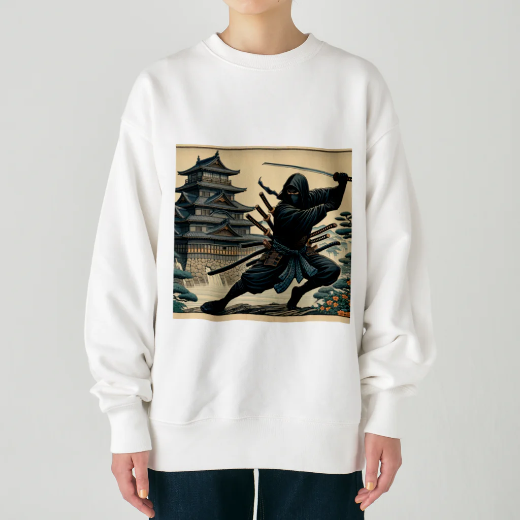 Cool Japanese CultureのShadow Dance: Ninja and the Old Castle -Shinobi-  Heavyweight Crew Neck Sweatshirt