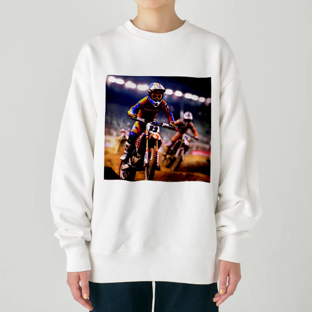 Bikers' Galleryのチャンピオンライド：モトクロスアクション Heavyweight Crew Neck Sweatshirt