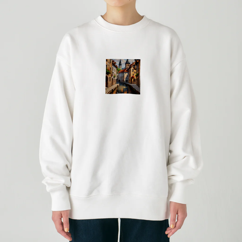 11mi_mi11の古き町並み Heavyweight Crew Neck Sweatshirt