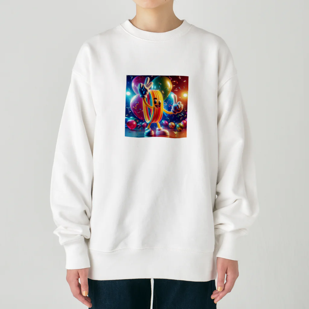 らばーばんどすとあの人型輪ゴム【イラスト風】 Heavyweight Crew Neck Sweatshirt