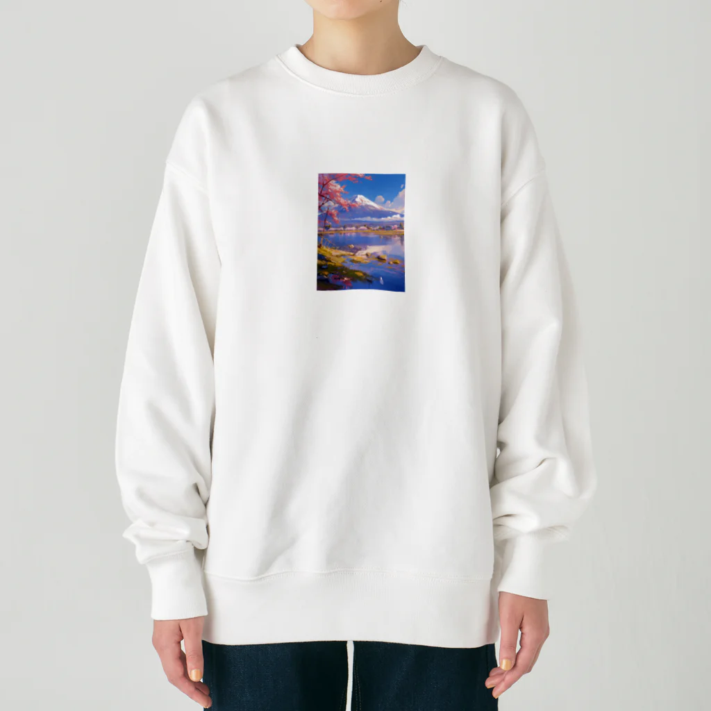 AQUAMETAVERSEの富士山とさくら Heavyweight Crew Neck Sweatshirt