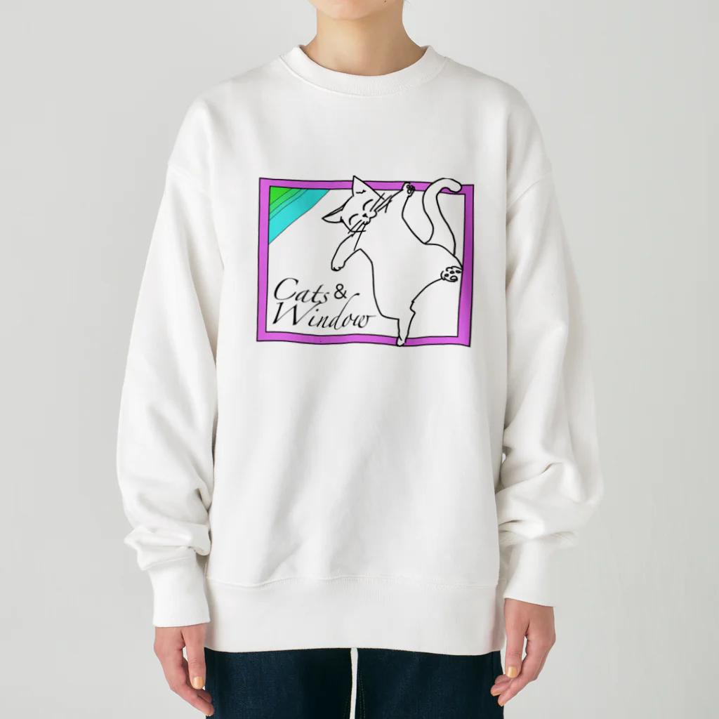 ONPu.ARTのCats ＆ Window Heavyweight Crew Neck Sweatshirt