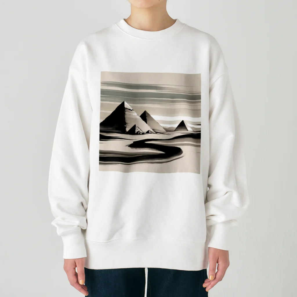 Hey和のピラミッド　世界遺産　日本風 Heavyweight Crew Neck Sweatshirt