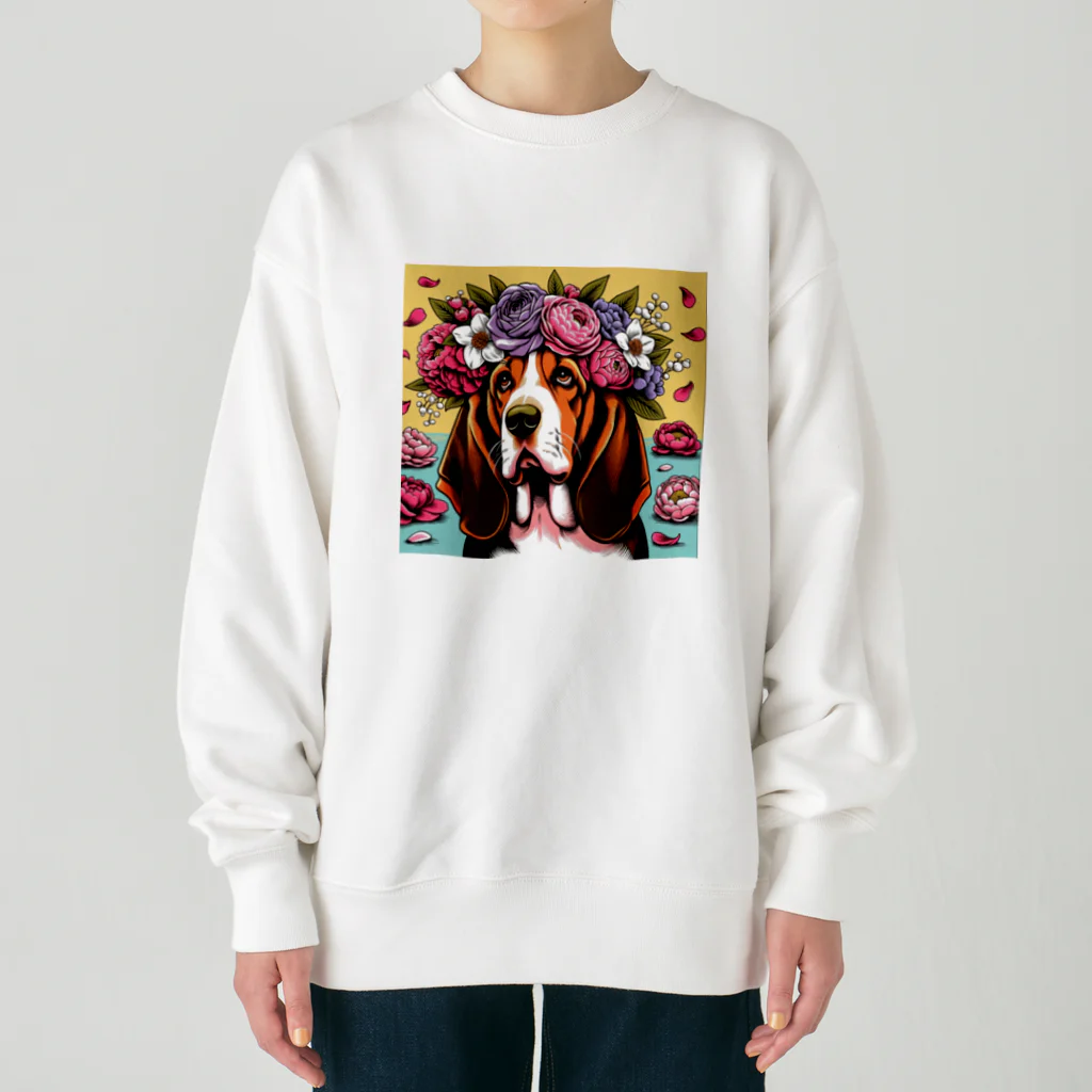 HARAPECOSAURUSの祝福の耳タレ犬 Heavyweight Crew Neck Sweatshirt